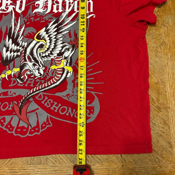 Ed Hardy Death Before Dishonor Men’s Size XXXL Big And Tall Red T-Shirt - Picture 4 of 6